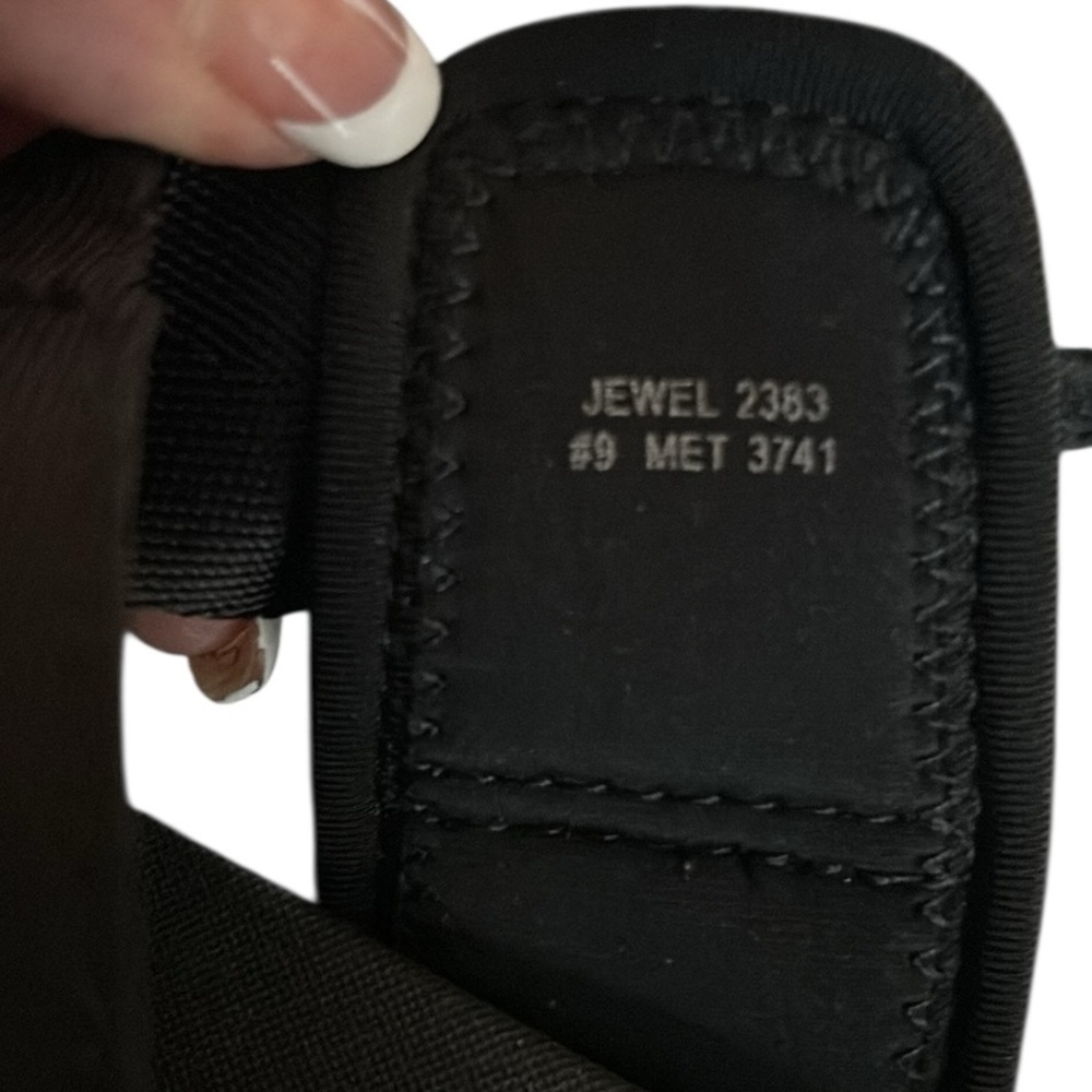 Abeo Jewel Black Nylon and Leather Adjustable Slides with Orthotic Insole Size 9 - Picture 10 of 11